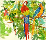 Leroy Neiman Birds of Paradise painting